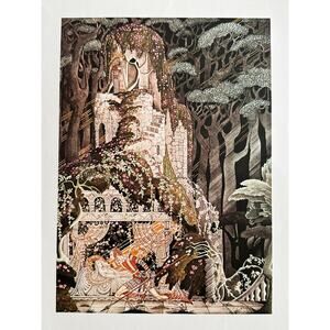 Prince Kiss, Sleeping Beauty, Brothers Grimm, Art Nouveau, Kay Nielson, Unique,